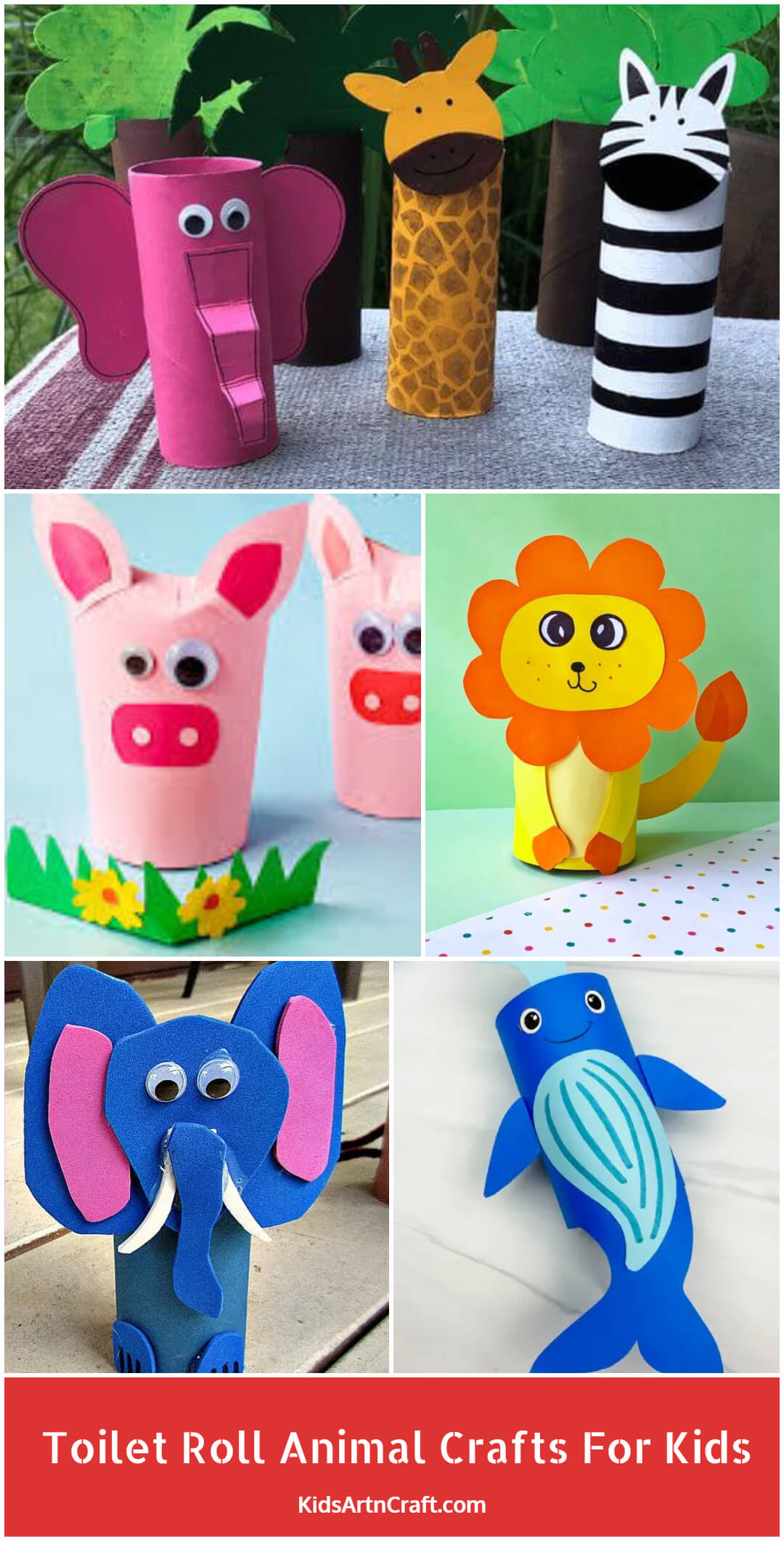 Easy Toilet Roll Animal Crafts for Kids - Kids Art & Craft