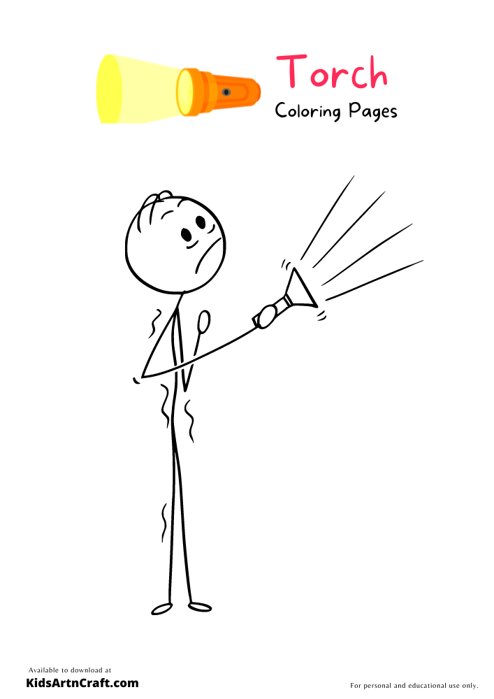 Torch Coloring Pages For Kids-Free Printable