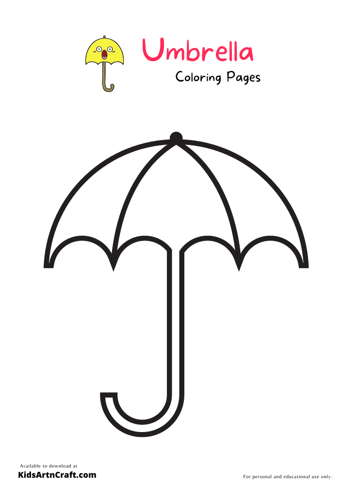 Umbrella Coloring Pages For Kids - Free Printable