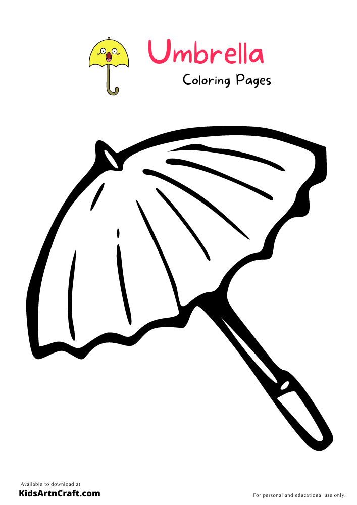 Umbrella Coloring Pages For Kids - Free Printable