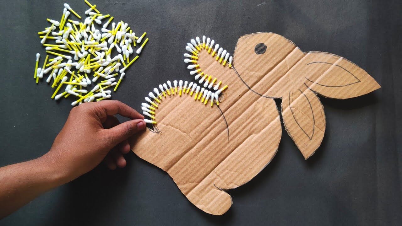 Wall Hanging Rabbit Cardboard Crafts For Preschoolers