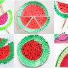 Watermelon Paper Plate Crafts for Kids