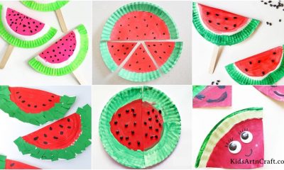 Watermelon Paper Plate Crafts for Kids