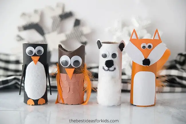 Toilet Roll Miscellaneous Crafts Winter Animal Toilet Paper Roll Craft Idea