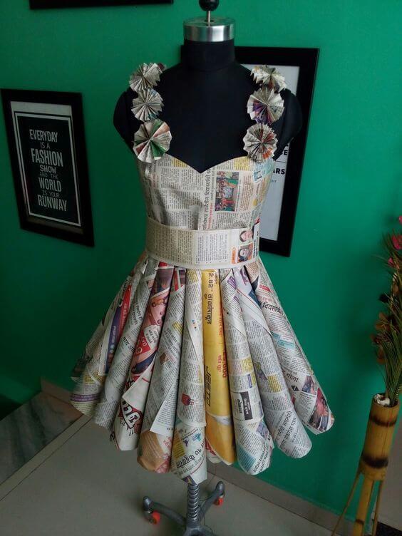 Wonderful Party Dress Craft With Newspaper