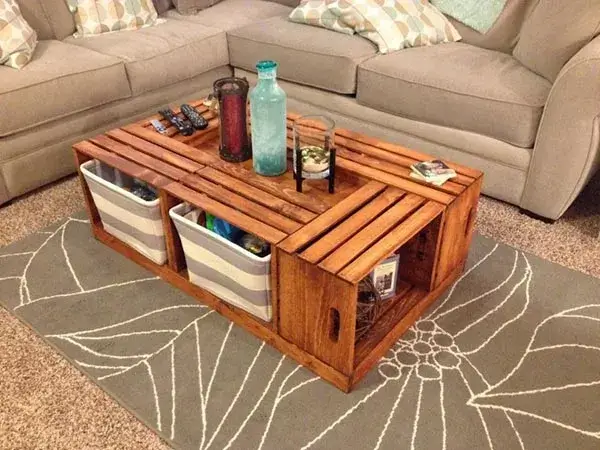Wooden Coffee Table Craft For Toy Storage