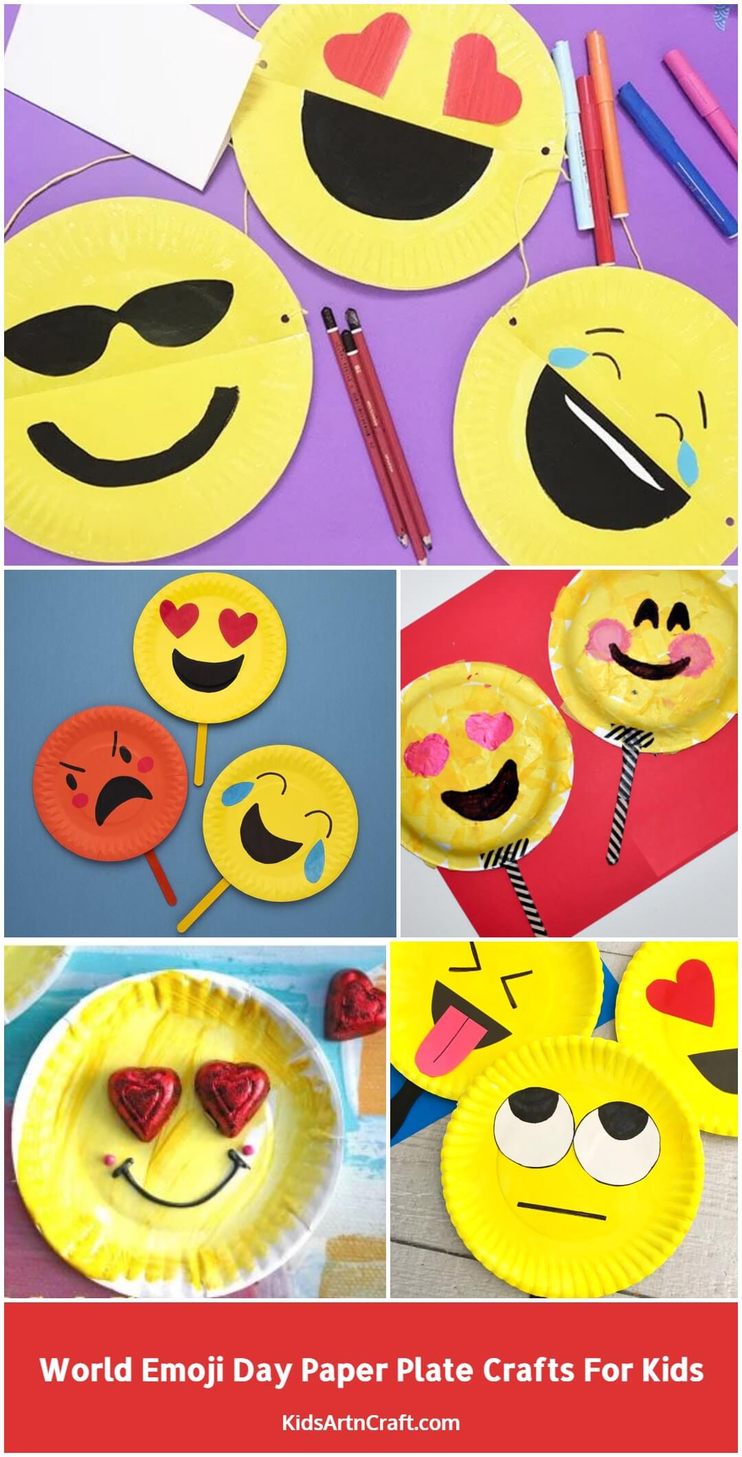 World Emoji Day Paper Plate Crafts for Kids