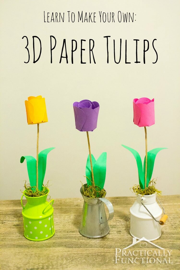 3d Paper Tulips Flower Craft For Kids