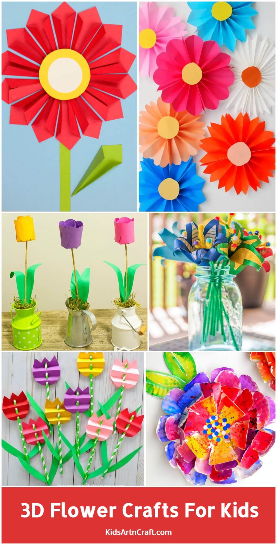 3D Flower Crafts For Kids