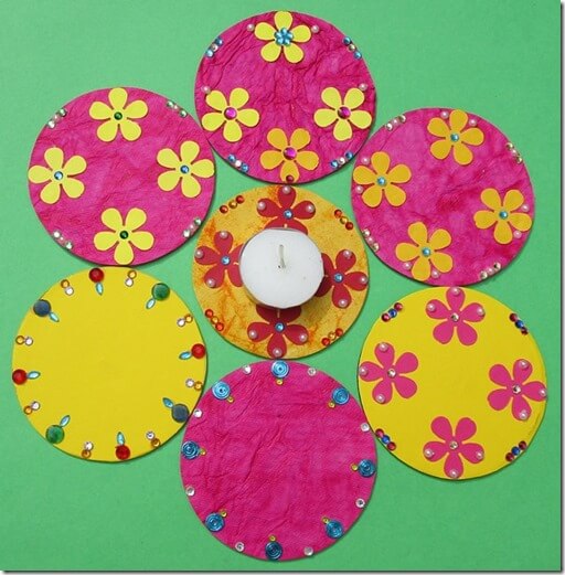 Cardboard Rangoli Design Crafts For Diwali
