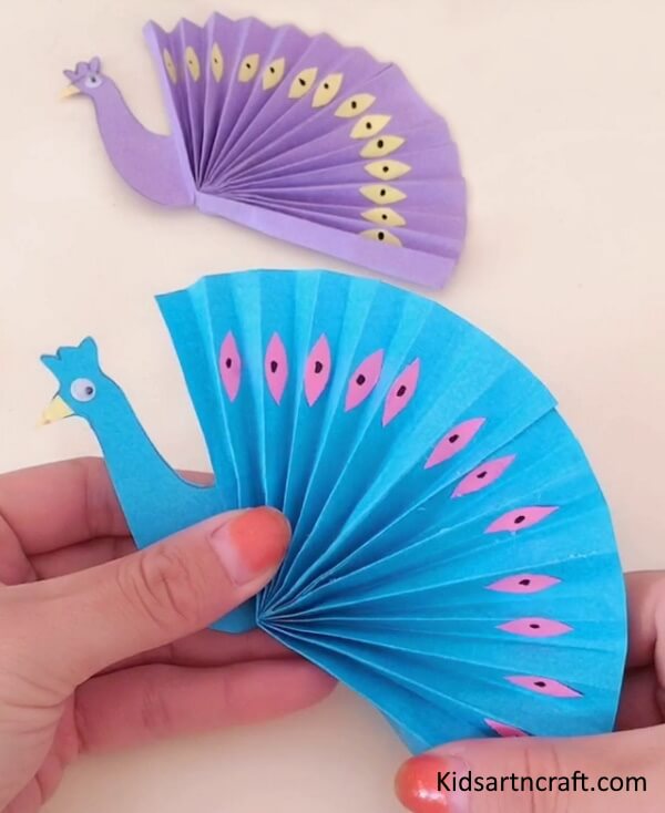 Easy & Attractive Paper Peacock Craft Creative & Fun Paper Crafts For Kids Play