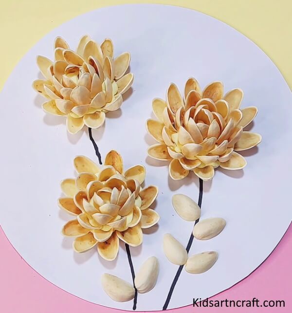 Creative Lotus Flower Making with Pista Shells