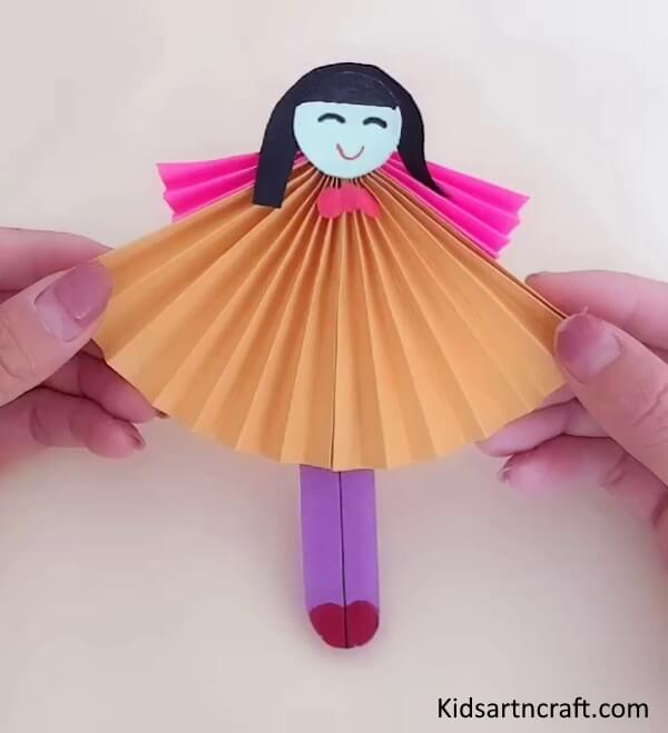 Simple Paper Girl Craft Using Popsicle