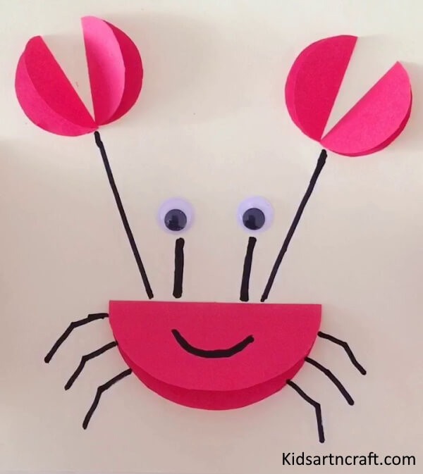 Cute Crab Craft For Kids with Paper Cute Paper Insect Crafts For Kids