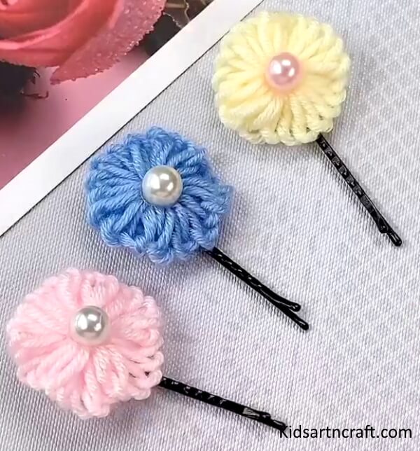Cute Hairclips for Your Little Princess Decorated with Thread