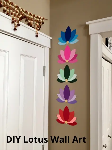 Diy Easy Paper Lotus Wall Art For DIwali