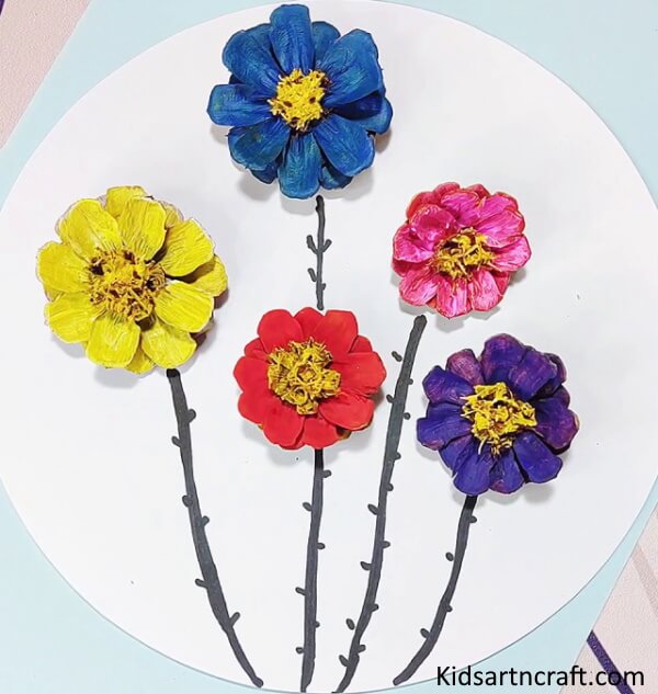 Easy Colorful Flower Craft For Kids