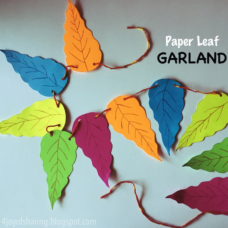 Easy To Make Paper Leaf Garland Diwali Craft Diwali Paper Craft