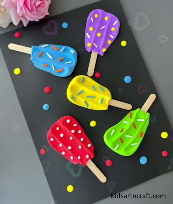 Enjoy Playing with These Clay Popsicle Ice-Cream in Summer Vacation Easy & Simple Clay Craft For Beginners