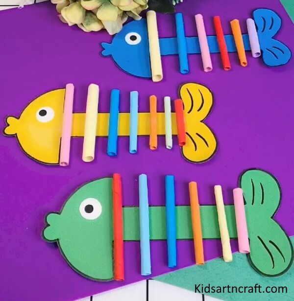 Fantastic & Colorful Fish Bone Craft Using Paper