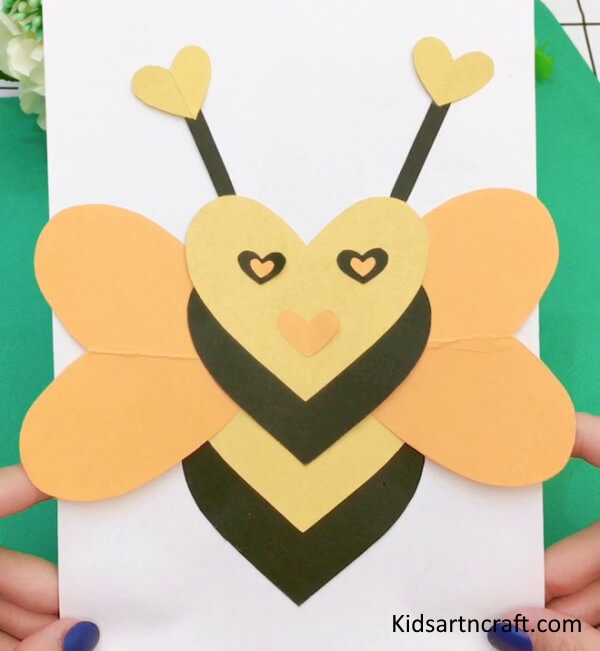 Lovely Heart Shaped Honey Bee Craft For Kids