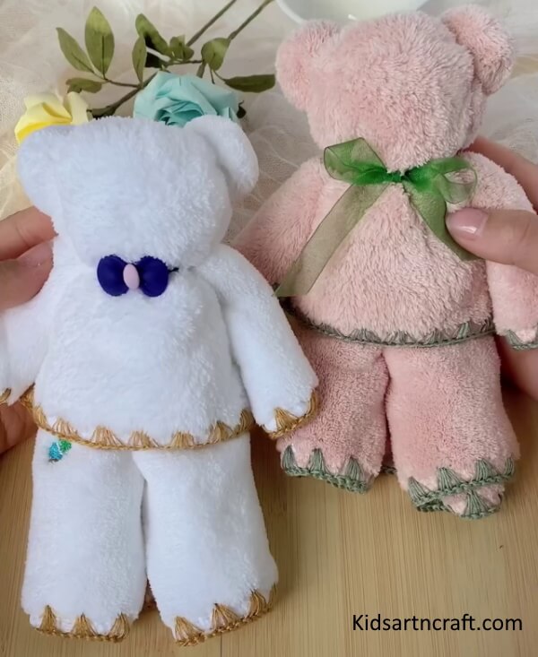 Make A Little Teddy with Handkerchief for Your Little Princess