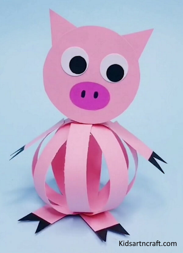 Creative & Cute 3D Paper Pig Craft Idea For Kids