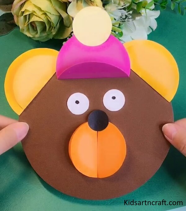 Make Cute Bear Face Craft with Paper Simple And Fun Paper Crafts For Kid's School Project