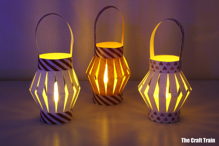 Mini Paper Lanterns Craft For DIwali