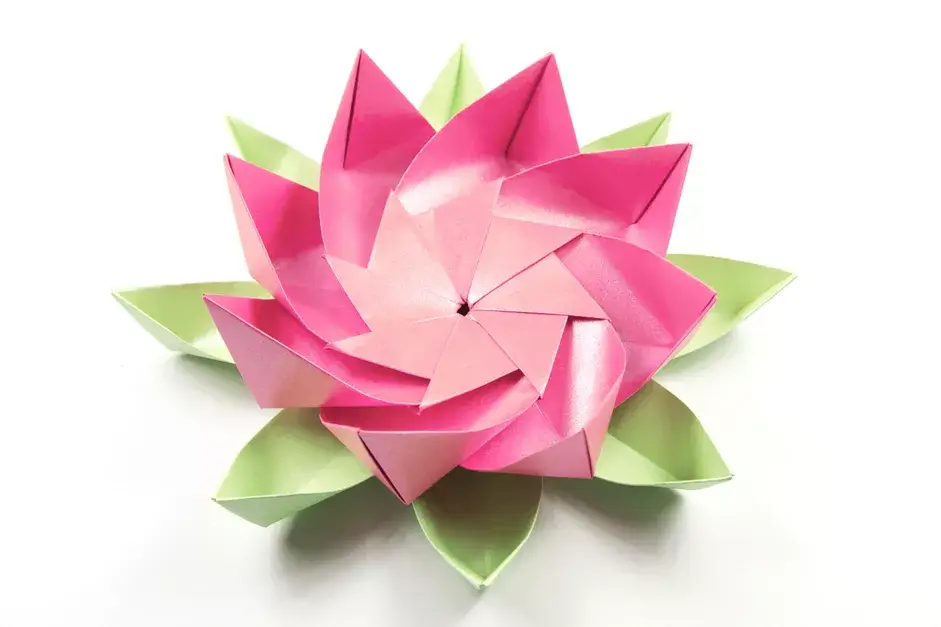 Origami Paper Lotus Craft For Diwali