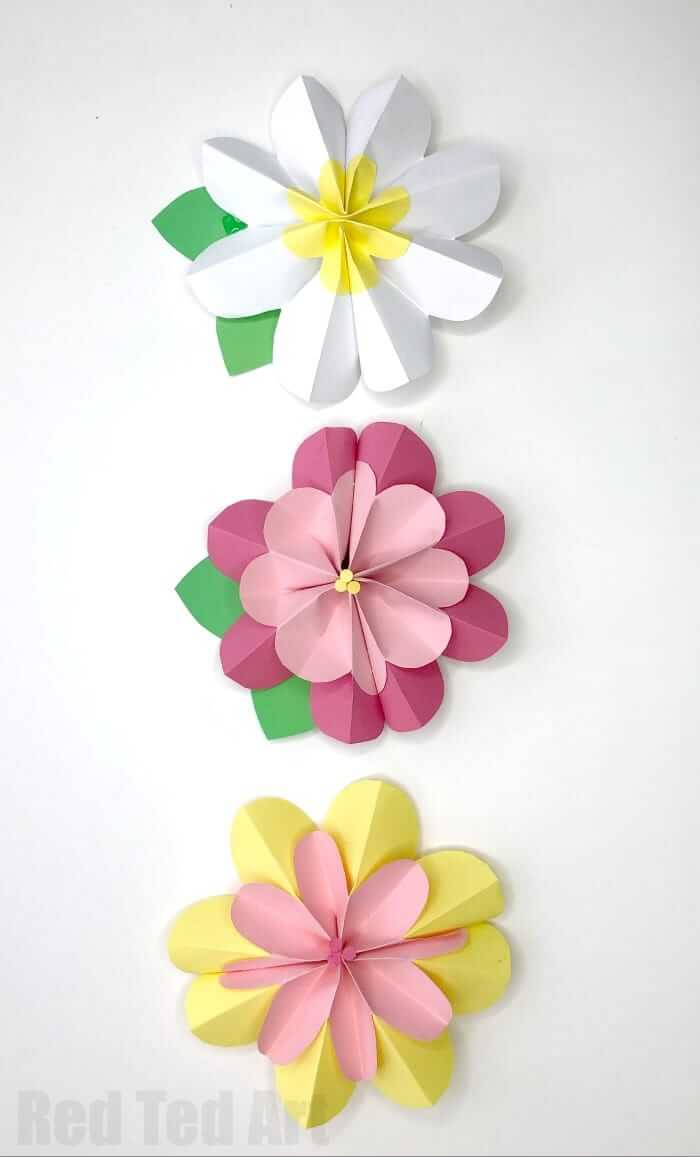 3D Paper Flower Craft Ideas For Kids
