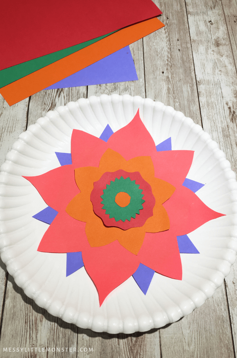 Paper Flower Rangoli Designs Rangoli Craft Ideas For Diwali