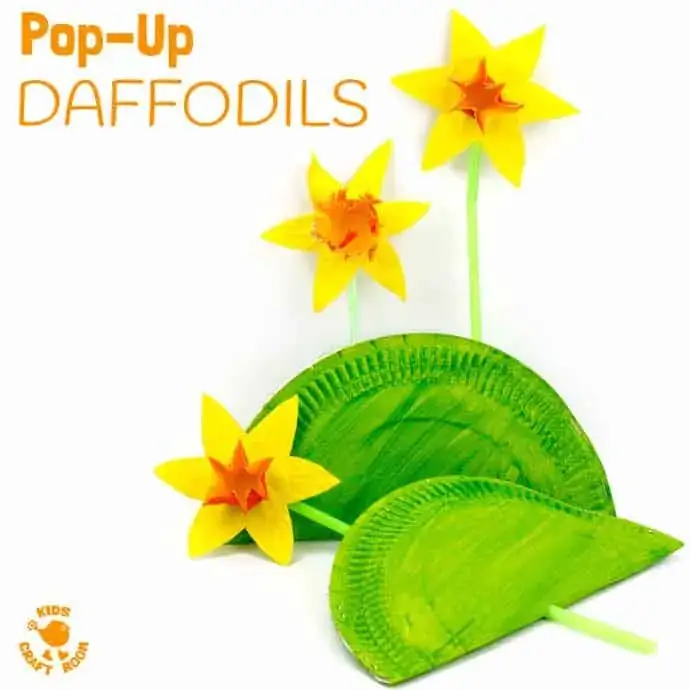 3D Paper Plate Daffodils Crafts For Kids