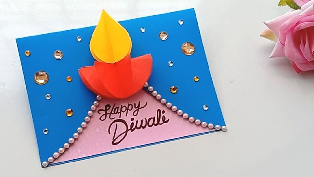 Pretty Diya Diwali Greeting Card Ideas Diwali Greeting Card Ideas