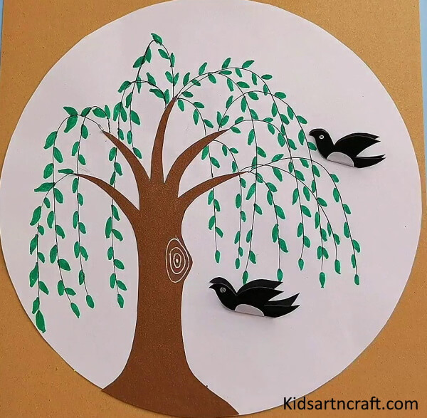 Simple Tree Paper Craft with 3D Paper Birds Simple And Fun Paper Crafts For Kid's School Project