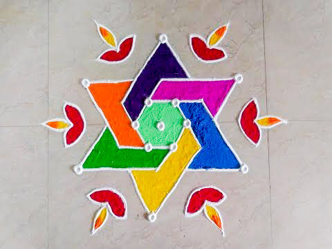 Star Rangoli Design Crafts For Diwali