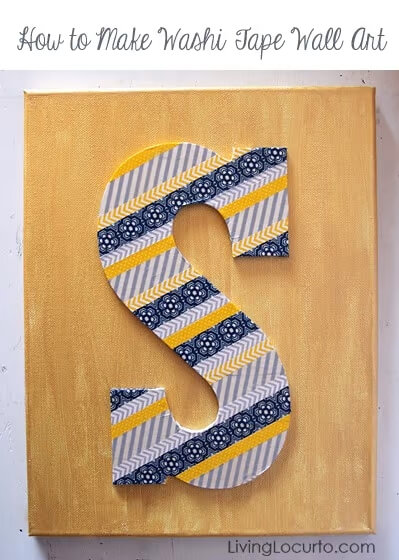 Washi Paper Tape Alphabetic Letter Art & Craft Project Ideas For Wall