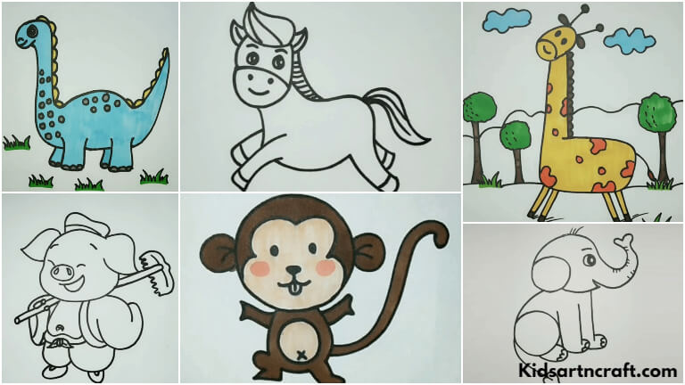 Easy Baby Animal Drawing Ideas for Kids - Kids Art & Craft