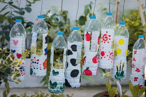 Beautiful Plastic Bottle Flower Pot Painting Craft For Kids