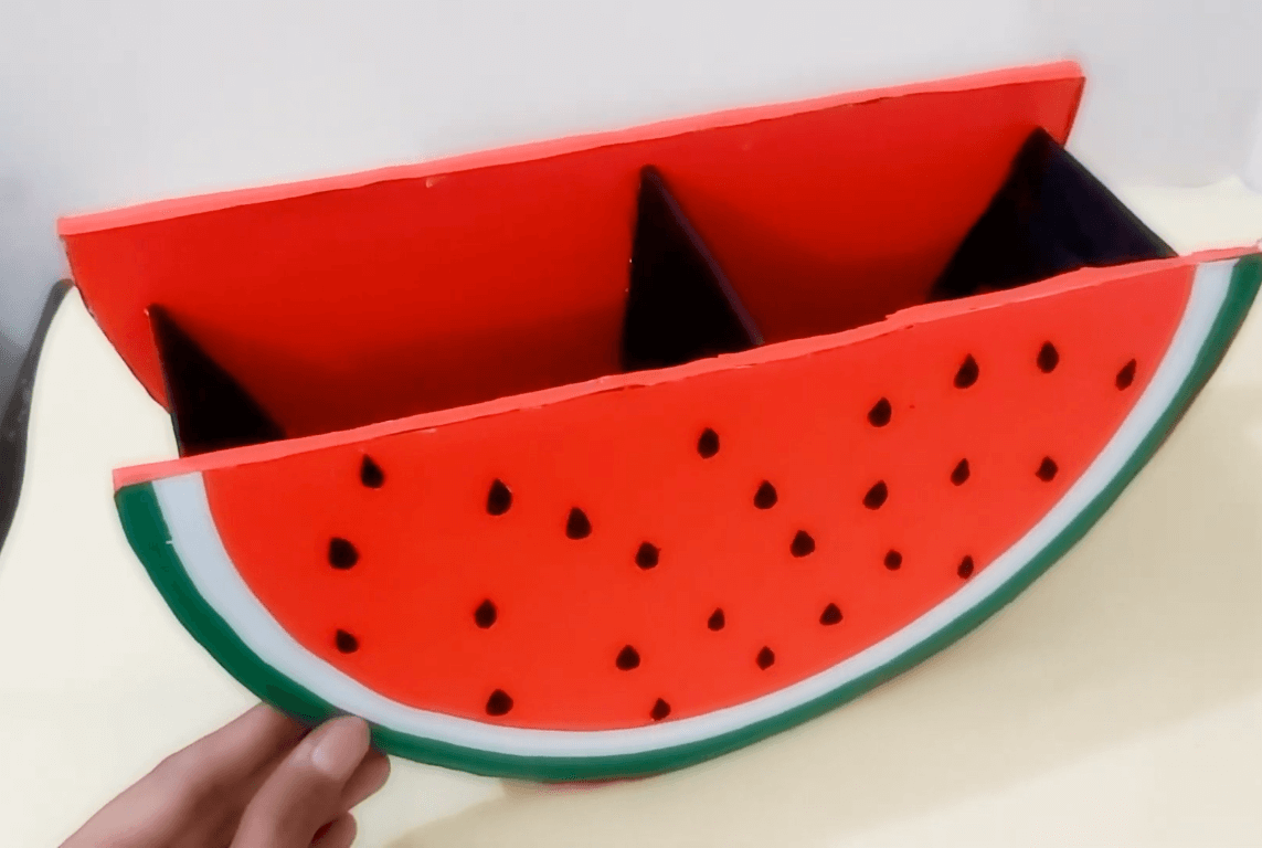 Watermelon Cardboard Crafts for Kids Beautiful Watermelon Pencil Holder Craft Idea