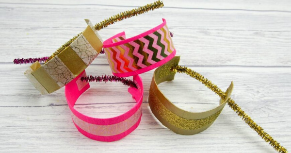 Bracelets Decoration Craft Using Cardboard Tube