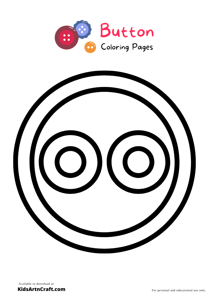 Button Coloring Pages For Kids-Free Printable