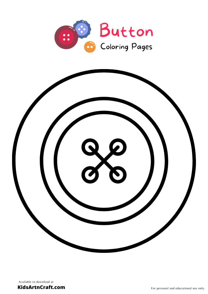 Button Coloring Pages For Kids Free Printable Kids Art Craft