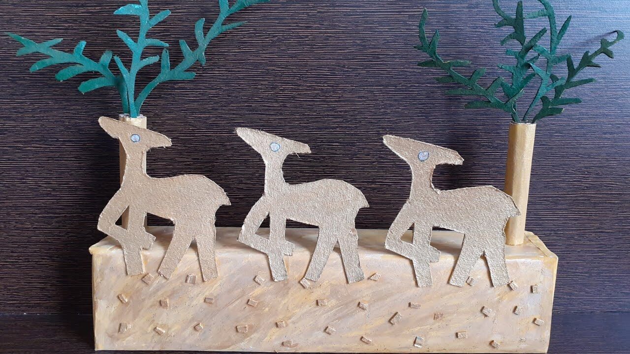 Cardboard Deer Template Craft For Kids