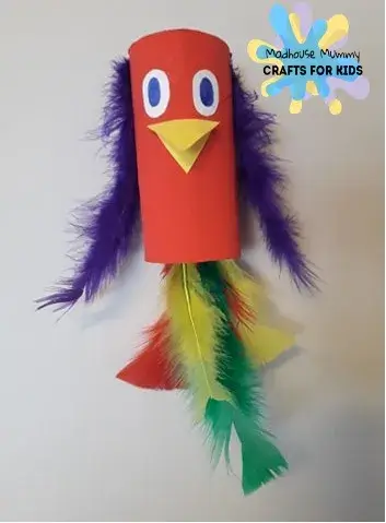 Cardboard Roll Parrot Craft