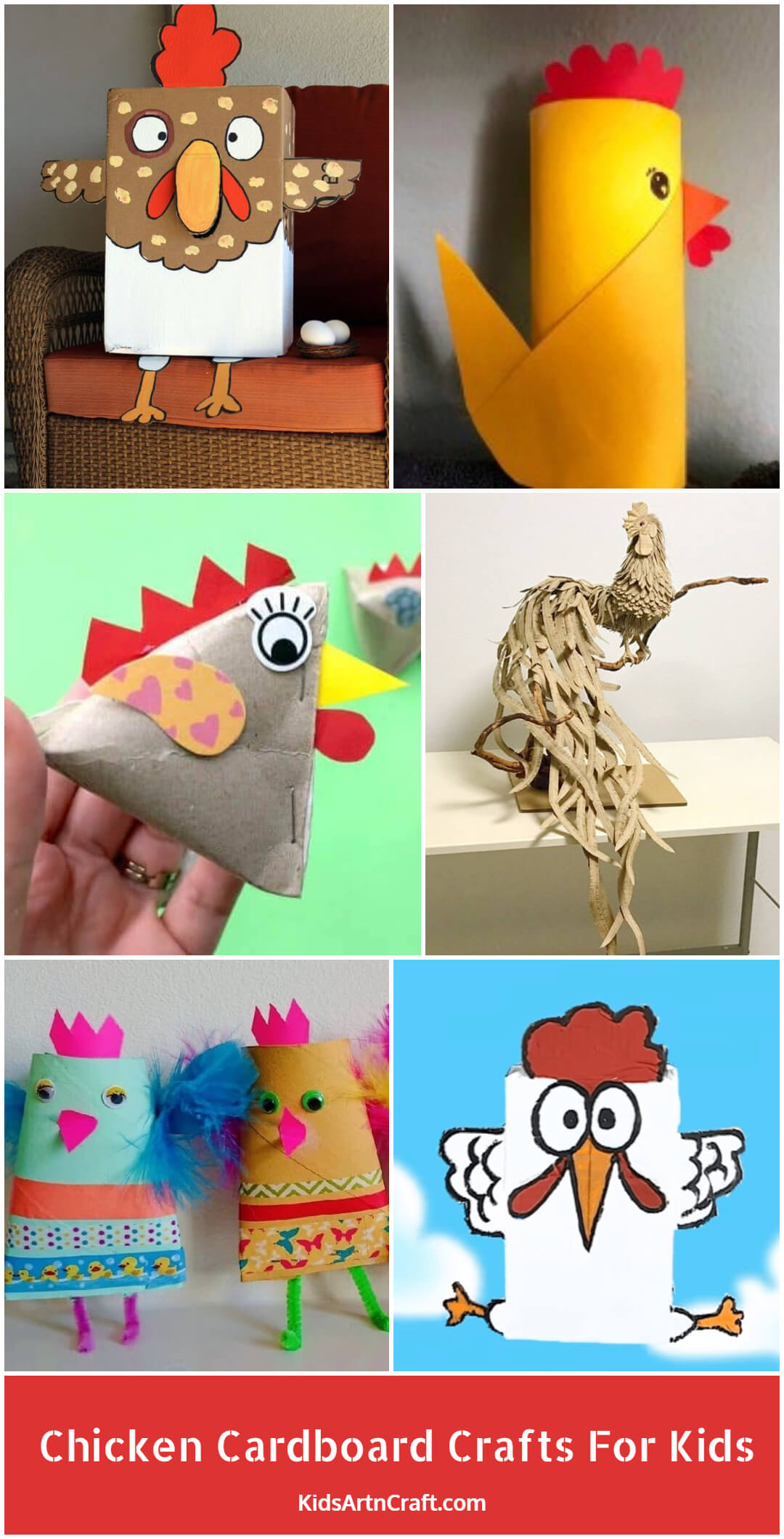 Chicken Cardboard Crafts For Kids
