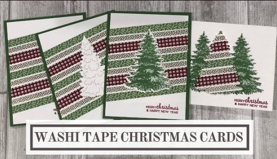Christmas Cards Craft Idea Using Washi Tape Techniques