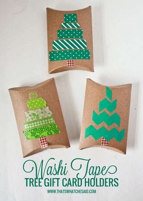 Christmas Tree Gift Card Holders Craft Idea