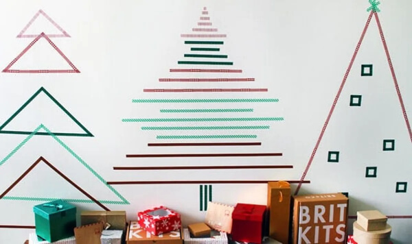 Christmas Tree Wall Decoration Idea At Home