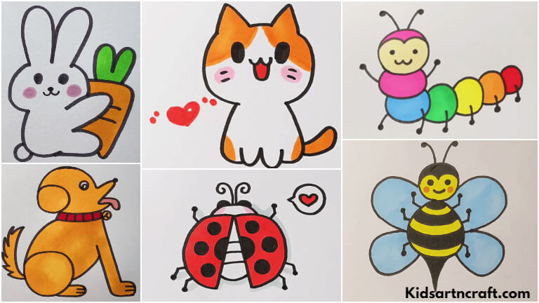 Colorful Animal Drawing Ideas for Kids Featured Image